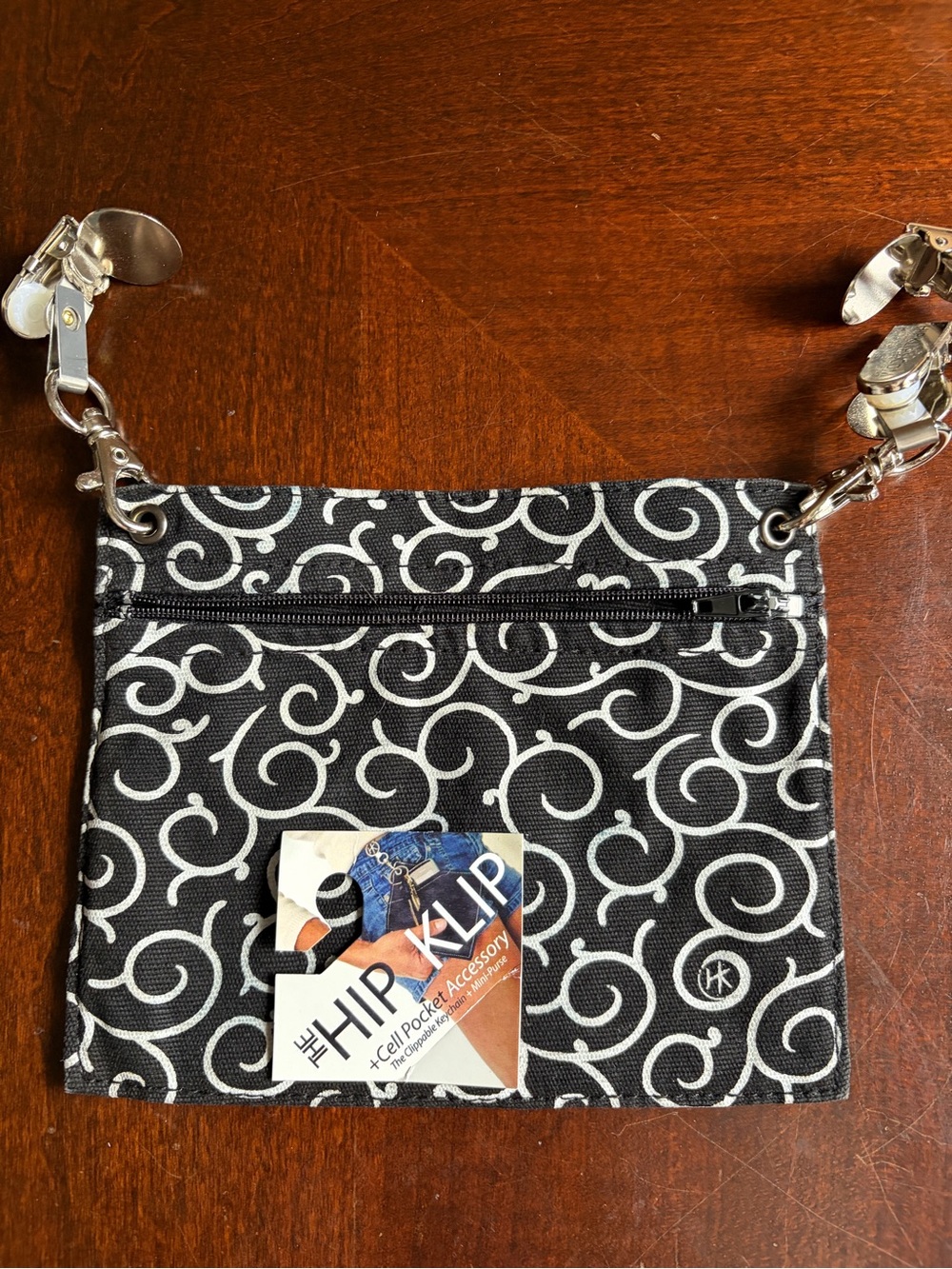 Hip Klip Black & White Swirl Hip Bag